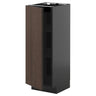 METOD base cabinet with shelves, black-grey/Sinarp brown, 30x37 cm