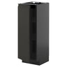 METOD base cabinet with shelves, black-grey/Upplöv matt anthracite, 30x37 cm