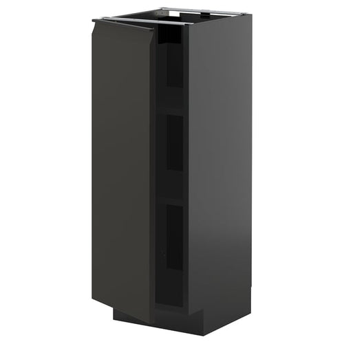 METOD - METOD Base cabinet with shelves, black-grey/Upplöv matt anthracite, 30x37 cm