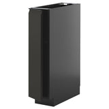 METOD base cabinet with shelves, black-grey/Upplöv matt anthracite, 20x60 cm