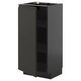 METOD base cabinet with shelves, black-grey/Upplöv matt anthracite, 40x37 cm