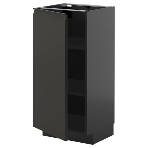 METOD - METOD Base cabinet with shelves, black-grey/Upplöv matt anthracite, 40x37 cm