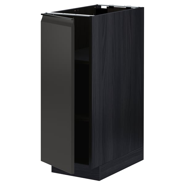 METOD - METOD Base cabinet with shelves, black/Upplöv matt anthracite, 30x60 cm