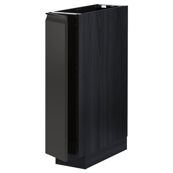 METOD - METOD Base cabinet with shelves, black/Upplöv matt anthracite, 20x60 cm