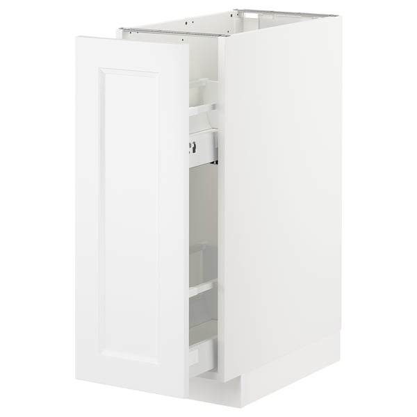 METOD base cabinet/pull-out int fittings, white/Axstad matt white, 30x60 cm