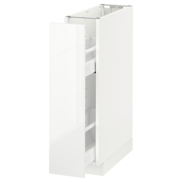 METOD - METOD Base cabinet/pull-out int fittings, white/Ringhult white, 20x60 cm