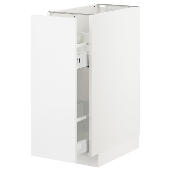 METOD - METOD Base cabinet/pull-out int fittings, white Ringhult/high-gloss white, 30x60 cm