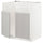 METOD base cab f BREDSJÖN dbl bowl sink, white/Lerhyttan light grey, 80x60 cm