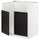 METOD base cab f BREDSJÖN dbl bowl sink, white/Lerhyttan black stained, 80x60 cm