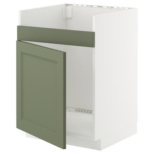 Ikea METOD - 1vas HAVSEN sink base cabinet, white/Axstad gray-green,60x60 cm