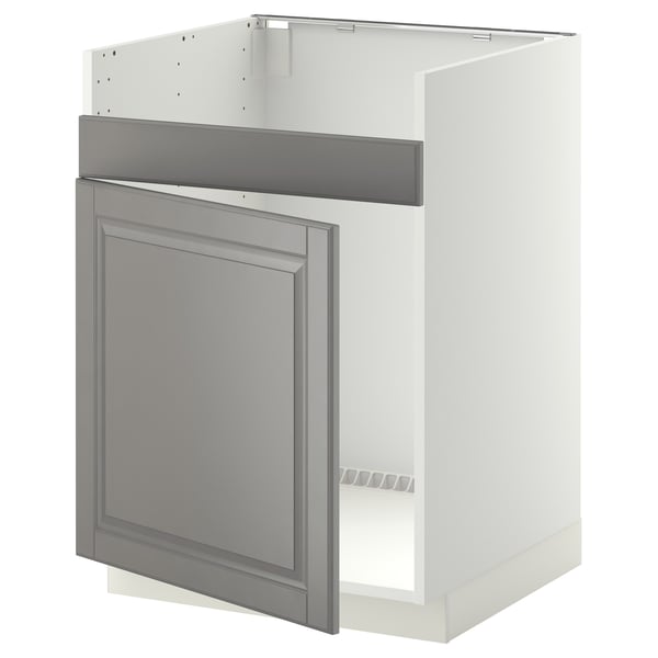 METOD - METOD Base cab f HAVSEN single bowl sink, white/Bodbyn grey, 60x60 cm