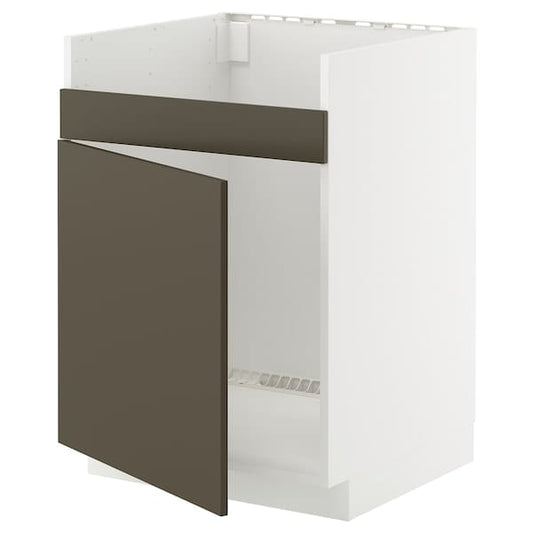 Ikea METOD - Base cab f HAVSEN single bowl sink, white/Havstorp brown-beige, 60x60 cm