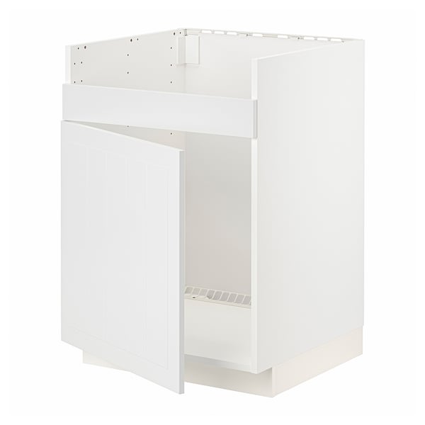 METOD base cab f HAVSEN single bowl sink, white/Stensund white, 60x60 cm
