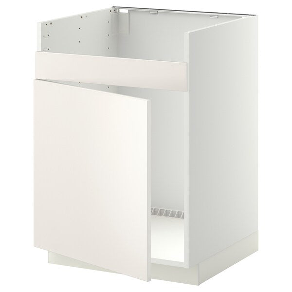 METOD - Base cab f HAVSEN single bowl sink, white/Veddinge white, 60x60 cm