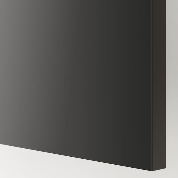 METOD base cab f HAVSEN single bowl sink, black-grey/Nickebo matt anthracite, 60x60 cm