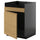 METOD - METOD Base cab f HAVSEN single bowl sink, black-grey/Voxtorp oak effect, 60x60 cm