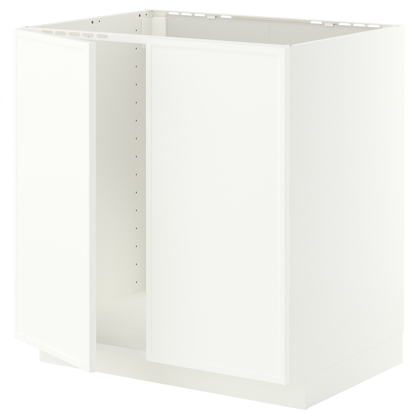METOD base cabinet for sink + 2 doors, white/Aspudden matt white, 80x60 cm