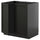 METOD - METOD Base cabinet for sink + 2 doors, black-grey/Lerhyttan black stained, 80x60 cm