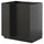 METOD - METOD Base cabinet for sink + 2 doors, black-grey/Nickebo matt anthracite, 80x60 cm