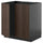METOD - METOD Base cabinet for sink + 2 doors, black-grey/Sinarp brown, 80x60 cm