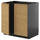 METOD - METOD Base cabinet for sink + 2 doors, black-grey/Voxtorp oak effect, 80x60 cm
