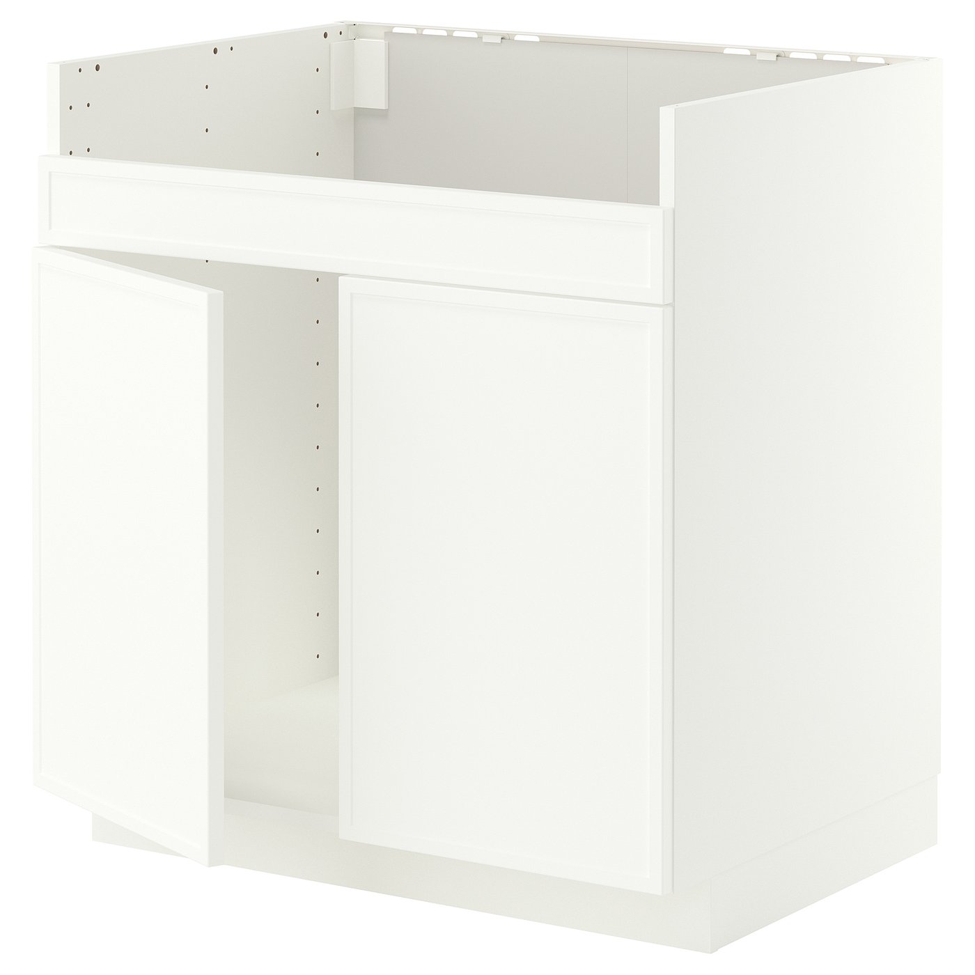 METOD base cab f HAVSEN double bowl sink, white/Aspudden matt white, 80x60 cm