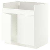 METOD base cab f HAVSEN double bowl sink, white/Aspudden matt white, 80x60 cm