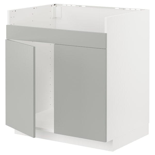 Ikea METOD - Base cab f HAVSEN double bowl sink, white/Havstorp light grey, 80x60 cm