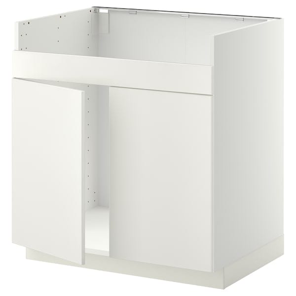 Ikea METOD - Base cab f HAVSEN double bowl sink, white/Veddinge white, 80x60 cm