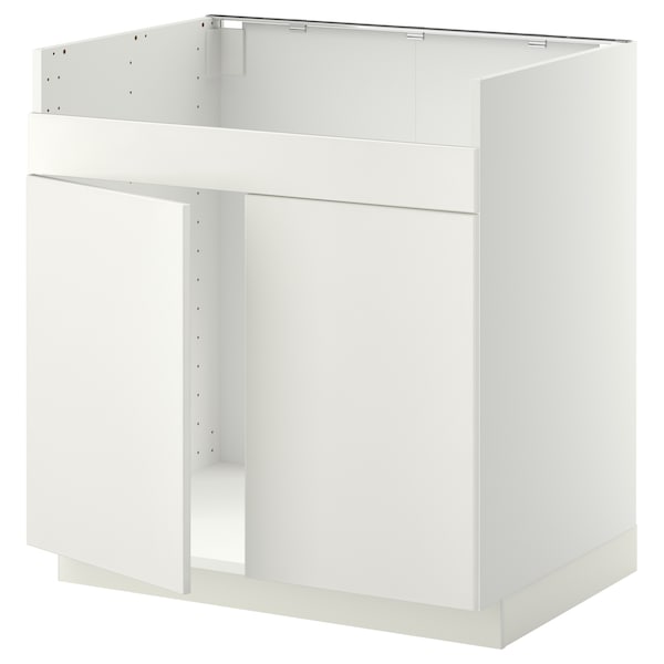 METOD - Base cab f HAVSEN double bowl sink, white/Veddinge white, 80x60 cm