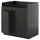 METOD - METOD Base cab f HAVSEN double bowl sink, black-grey/Nickebo matt anthracite, 80x60 cm