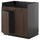 METOD - METOD Base cab f HAVSEN double bowl sink, black-grey/Sinarp brown, 80x60 cm