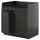METOD base cab f HAVSEN double bowl sink, black-grey/Upplöv matt anthracite, 80x60 cm