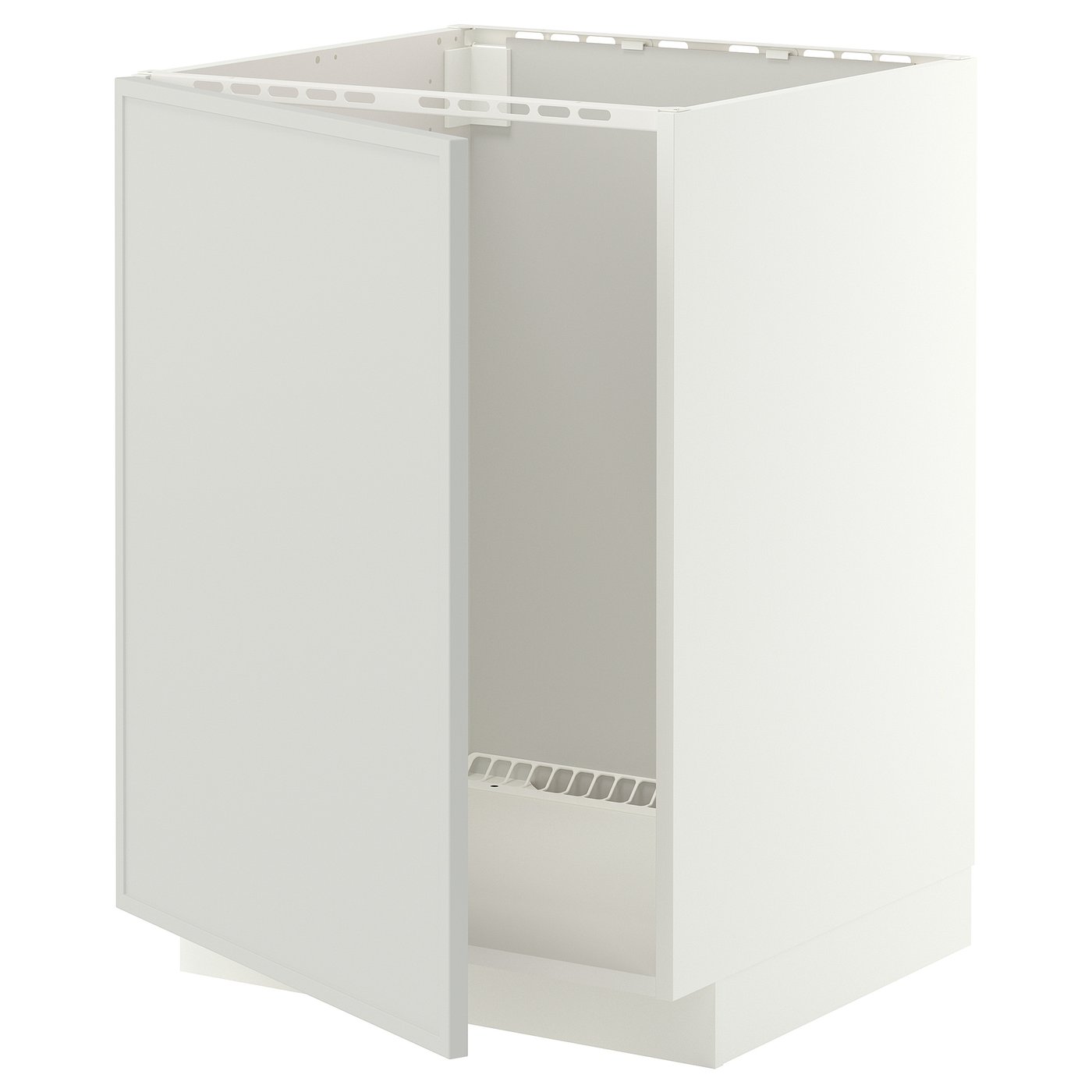 METOD base cabinet for sink, white/Aspudden light grey, 60x60 cm