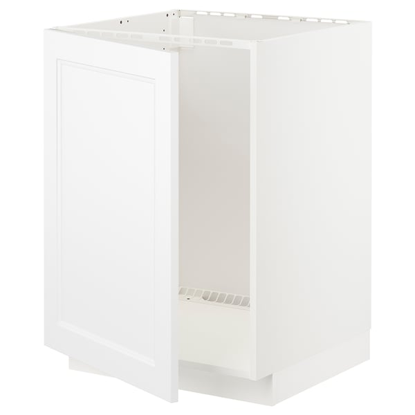 METOD base cabinet for sink, white/Axstad matt white, 60x60 cm