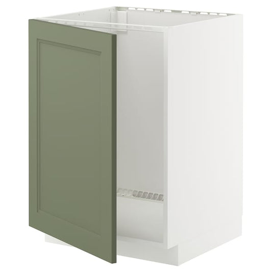 Ikea METOD - Base cabinet for sink, white/Axstad gray-green,60x60 cm