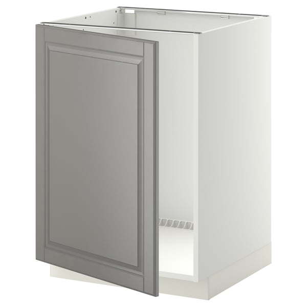 METOD - METOD Base cabinet for sink, white/Bodbyn grey, 60x60 cm