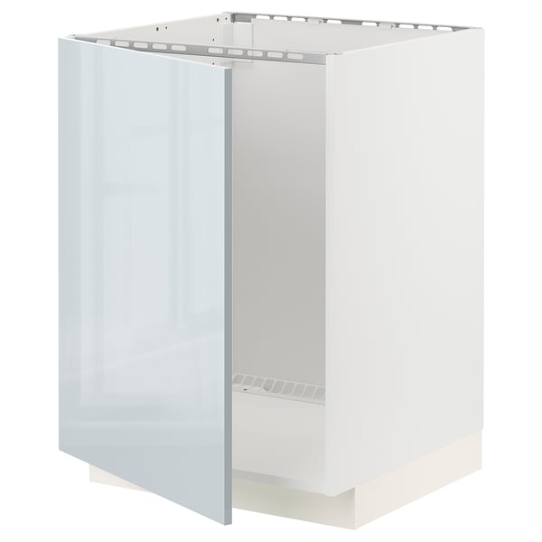 METOD - METOD Base cabinet for sink, white/Kallarp light grey-blue, 60x60 cm