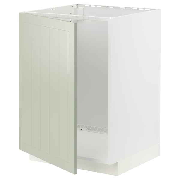 METOD base cabinet for sink, white/Stensund light green, 60x60 cm