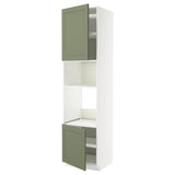 METOD high cabinet f built-in appliances, white/Axstad grey-green, 60x60x240 cm
