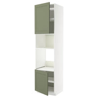 METOD high cabinet f built-in appliances, white/Axstad grey-green, 60x60x240 cm