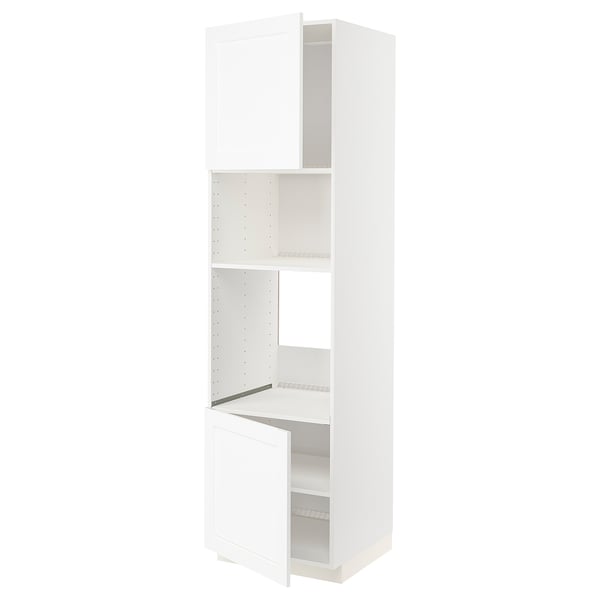 METOD high cabinet f built-in appliances, white Enköping/white wood effect, 60x60x220 cm