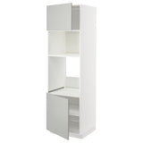 METOD high cabinet f built-in appliances, white/Havstorp light grey, 60x60x200 cm