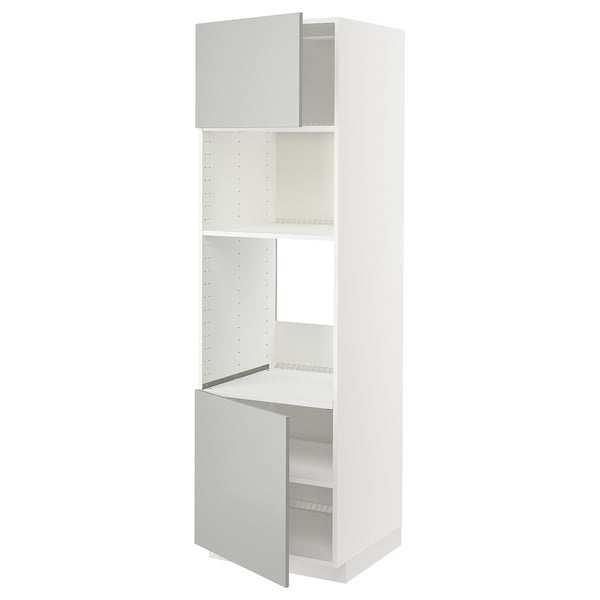 METOD high cabinet f built-in appliances, white/Havstorp light grey, 60x60x200 cm