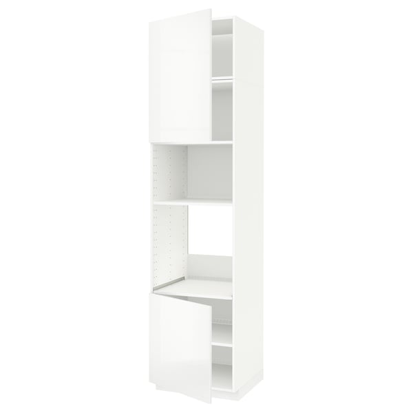 METOD - METOD Hi cb f oven/micro w 2 drs/shelves, white/Ringhult white, 60x60x240 cm