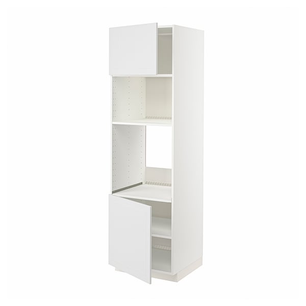 METOD hi cb f oven/micro w 2 drs/shelves, white/Stensund white, 60x60x200 cm