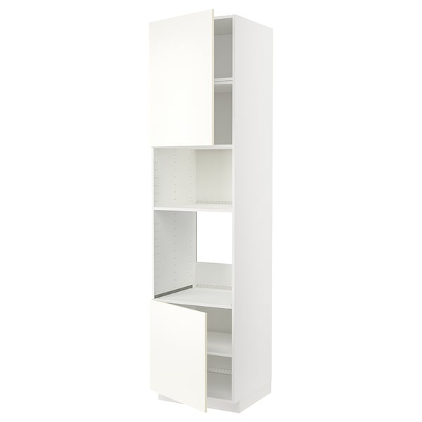 METOD high cabinet f built-in appliances, white/Vallstena white, 60x60x240 cm