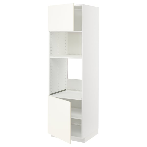 METOD high cabinet f built-in appliances, white/Vallstena white, 60x60x200 cm