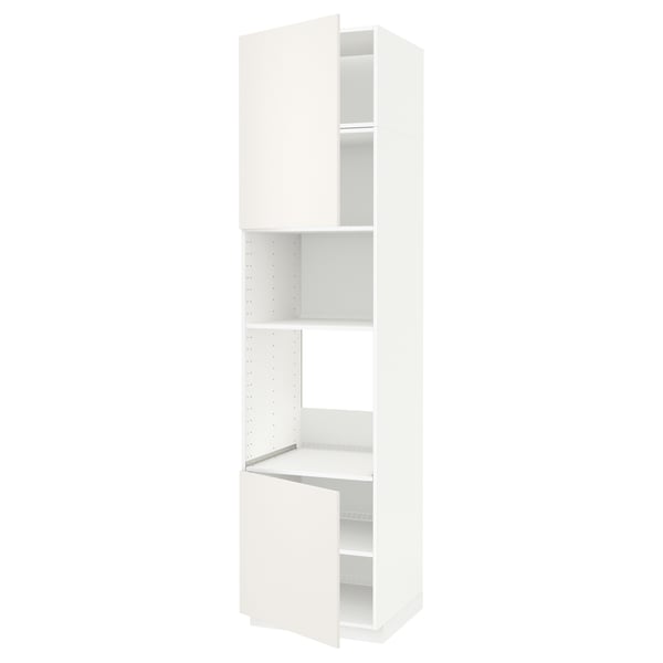 METOD high cabinet f built-in appliances, white/Veddinge white, 60x60x240 cm