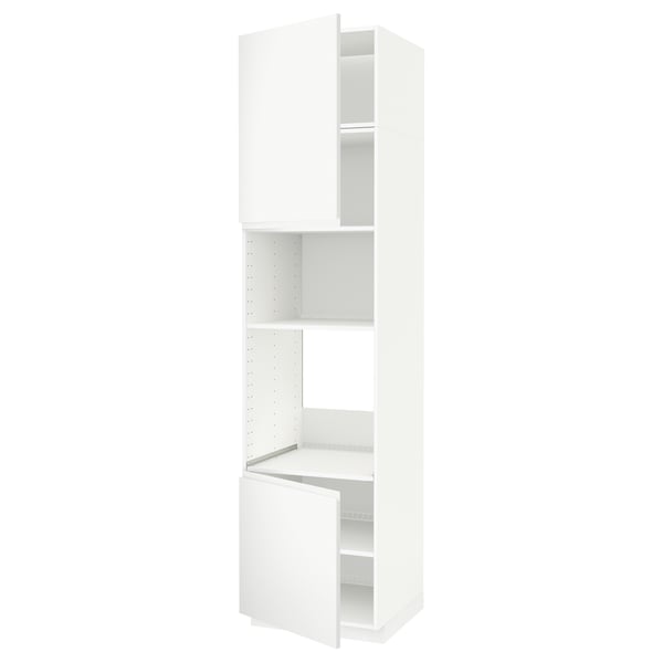METOD high cabinet f built-in appliances, white/Voxtorp matt white, 60x60x240 cm